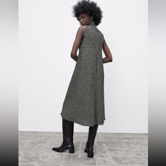 Zara boucle mock neck midi dress NWT L - Picture 2 of 8